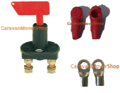 CaravanMoverShop   hoofdschakelaar  compleet met sleutel, afdekdopjes en kabelschoenen. (0,12 kg)